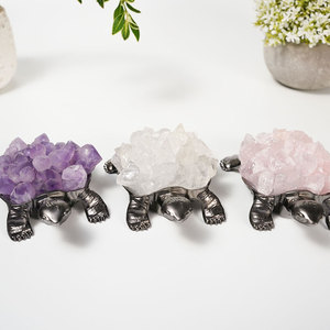 Tartaruga Marina in Cristallo di Ametista Naturale, Pietre Curative, Artigianato in Cristalli e Gemme per Decorazione e Regalo - Product Image 3