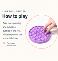Jouet sensoriel anti-stress en silicone à bulles à presser pour les doigts - Arc-en-ciel