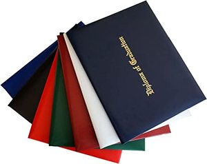 Couverture de diplôme universitaire personnalisée de haute qualité en cuir bleu Titulaire du certificat d'obtention du diplôme Logo A4 - Product Image 1