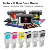 Para cartuchos de tinta HP 730 con Chip para impresora HP DesignJet T1600 T1700 T2600 cartucho de tinta recargable 730 Compatible HP 730