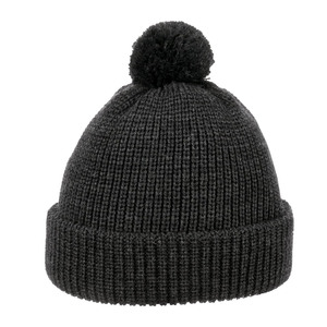 Nouveau Bonnet Tricoté Créatif à Revers en Acrylique 100% avec Motif Camouflage à Carreaux, Pompon et Logo Personnalisé du Fabricant - Product Image 1
