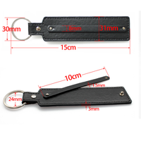 Porte-clés vierge en cuir PU YY avec anneaux de 8 mm, couleurs assorties, pour perles de charme et gravure laser
