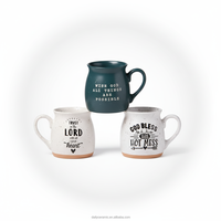 Ensemble de tasses à café en céramique avec logo personnalisé, citation inspirante, religieuse, en grès, tasse à thé au lait avec poignée pour la maison, le bureau, cadeau