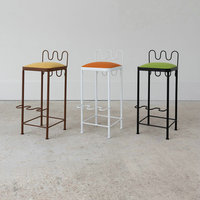 Tabouret de bar blanc unique au milieu du siècle moderne pour petit-déjeuner Chaises hautes Tabourets de bar à hauteur de comptoir Cuir RH Luxe pour cuisine Maison