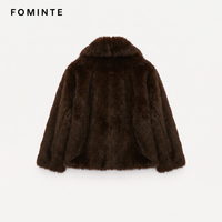 Veste Courte Hiver Chaude en Fausse Fourrure Douce et Moelleuse Coupe Ample Tendance Décontractée Vêtement d'extérieur Veste en Fourrure Douce Vente en Gros Personnalisée