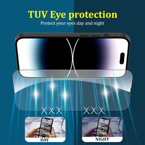 Protecteur d'écran anti-lumière bleue en verre trempé de taille personnalisée pour I Phone 14 <span class=keywords><strong>Pro</strong></span> <span class=keywords><strong>Max</strong></span> - Product Image 4