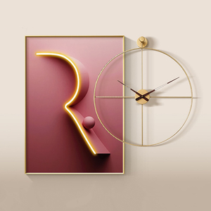 Tùy Chỉnh Bán Buôn Bức Tranh Nhà Kim Loại Nghệ Thuật Hiện Đại Lớn Sang Trọng 3D Trang Trí Nội Thất Bắc Âu Đồng Hồ Treo Tường Đồng Hồ Hình Ảnh - Product Image 3