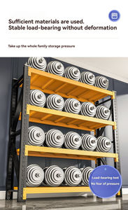 מתלה תצוגה רב-שכבתי לאחסון, עשוי פלדה עבה, מתכוונן וחזק, לארגון הבית והמרפסת - Product Image 6