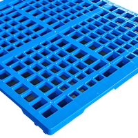 Palette en plastique à neuf pattes en HDPE, format standard, à grille, pour chariot élévateur quatre voies, empilable, pour entrepôt et logistique, renforcée en acier, haute résistance