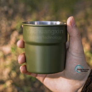 Stainless Steel <b>Camping</b> Pot Olive Green 1PC Outdoor Cooking <b>Cup</b> All Seasons Use - Product Image 2