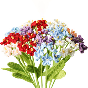 Hydrangea artificielle en crochet mélangé, décoration d'intérieur, cadeau de Noël, style moderne, fleur en soie, prix de gros usine - Product Image 5