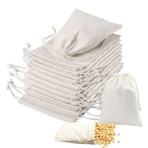 Sac à cordon écologique en toile de coton naturel avec votre logo pour l'emballage et le rangement de bijoux - Product Image 2