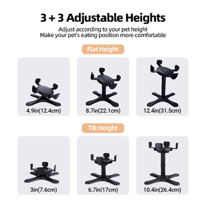 छोटे मध्यम बड़े कुत्तों के लिए पालतू कटोरे और फीडर्स 3 ऊंचाई समायोज्य स्थिर ऊंचा कुत्ता कटोरा खड़ा है - Product Image 3