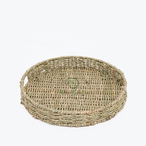 ตะกร้าเก็บหญ้าทะเลทรงกลมเป็นมิตรต่อสิ่งแวดล้อมพร้อมหูจับตะกร้าฟางทำมือสำหรับใช้ในบ้านจากเวียดนาม - Product Image 3