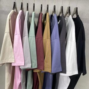 Camisetas Blancas Lisas con Hombros Caídos, 100% Algodón, Camisetas Casuales de Gran Gramaje, Camisetas Personalizadas con Logotipo, Camisetas Extra Grandes para Hombre - Product Image 1