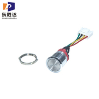 Interruptor de Botón Metálico Autoblocante M19 de 4 Pines con Luz de Reinicio, Interruptor de Lámpara LED, Conector de Luz