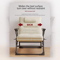 Chaise longue pliante d'extérieur portable au design moderne en Oxford 600D et acier, idéale pour le camping et les plages