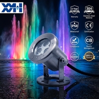 Éclairage pour Fontaines d'Eau 24V en Acier Inoxydable IP68 Étanche, Projecteur LED Dimmable pour Piscine, Lumières Subaquatiques pour Fontaines de Jardin