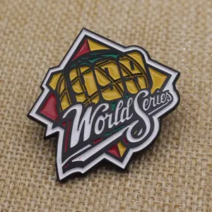 Metal Enamel Glitter Sport Team Lapel Pin Badge Logo Custom Trading Baseball Hat Pin For Game