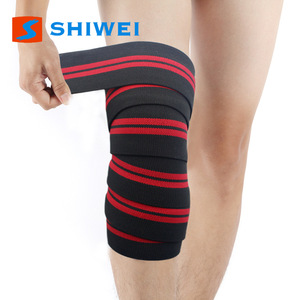 Shiwei <b>Knee</b> Sleeve Striped Elastic <b>Support</b> For Weightlifting Squatting Sports Protection Men Fitness Gear - Product Image 4