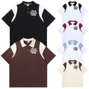 DOVEARK Custom 190G 2 bottoni da uomo M-3XL oversize Drop-spalla pesante 100% cotone contrasto colore Unisex <span class=keywords><strong>Polo</strong></span> da uomo - Product Image 1