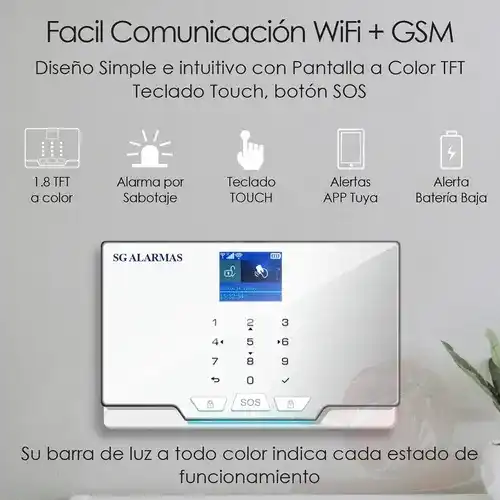 GSM Wifi Touch Internet Alarm with Google Home Integration Tuya Smart Home Plug & Socket
