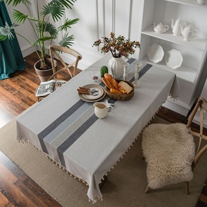 Fabric Vinyl Table Cloth Wholesale White Strtch Handblock Tablecloth Plastic Table Cover Party Dinning Manteles Decoration