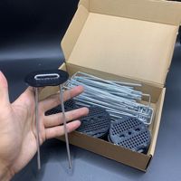 Pointes de sol en acier en forme de U pour le contrôle des mauvaises herbes Serre et verger Type de tige lisse Pointes de tissu de sol vert à ongles