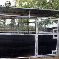 Stalls estables portátiles para caballos, personalizados, con puerta delantera, panel portátil galvanizado con techo de PVC