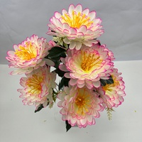 Kepala Bunga Dahlia Buatan dari Sutra, Bunga Dahlia Palsu untuk Dekorasi Rumah, Makam, dan Peringatan