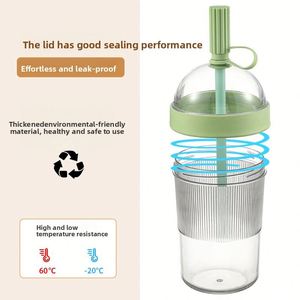 New 540Ml <b>Large</b> Capacity As <b>Cup</b> With Straw Portable Outdoor Water Bottle for Coffee Milk <b>Tea</b> Cute Design Camping & Tour - Product Image 3