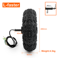 L-faster Véhicule tout-terrain électrique 4x4 de 10 pouces 1400W pour adultes, kit de roues à moteur à essieu unique avec contrôleur