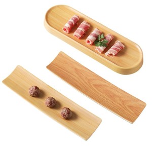 Plato Largo Creativo de Melamina con Diseño de Madera Rectangular para Servir en Hoteles y Fiestas - Product Image 5