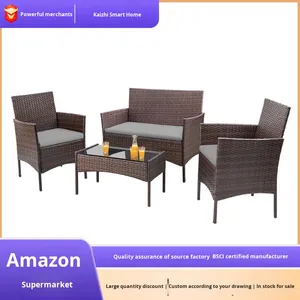 Ensemble de mobilier de jardin 4 pièces en rotin PE, moderne et simple, <span class=keywords><strong>pour</strong></span> <span class=keywords><strong>terrasse</strong></span> et balcon, collection 2026 (vente en gros) - Product Image 6