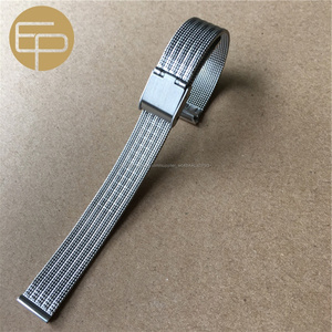 irrégulière 0.4mm fil léger logo personnalisé argent tissé de haute qualité en acier inoxydable maille bande de <span class=keywords><strong>montre</strong></span> - Product Image 1