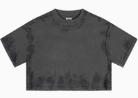 T-shirt court à manches courtes en coton 100% délavé à l'acide 305 g/m² avec logo personnalisé, vente en gros pour l'été