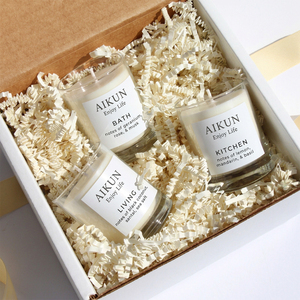 AIKUN - Juego de Velas Aromáticas de Cera de Soja Ecológicas Minimalistas Personalizadas, Hechas a Mano, Bajo MOQ, en Caja de Regalo para el Hogar - Product Image 1