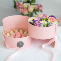 Emballage personnalisé pour roses, cylindre en papier, carton rigide, tube rond, boîte cadeau pour fleurs, scatole per fiori, cajas redondas para flores