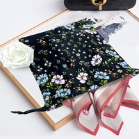 Sac en toile de coton à cordon de serrage, imprimé numériquement sur toute la surface avec un motif floral, logo personnalisé, réutilisable, pour le rangement et la protection des cadeaux