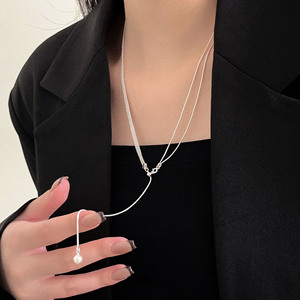Collier ras du cou en argent sterling 925 Yinruitai pour femme, design multi-couches en forme de goutte d'eau, cadeau - Product Image 1