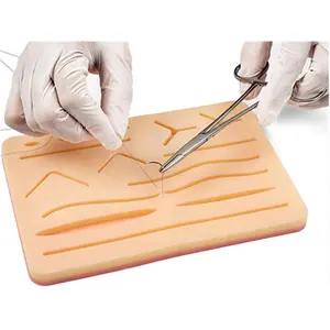 Almohadilla de entrenamiento de sutura de silicona para la piel, herramienta para enseñanza de múltiples heridas, uso duradero