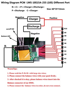 10S <span class=keywords><strong>BMS</strong></span> 37V PCM 15A con salida de <span class=keywords><strong>5V</strong></span>, con interruptor de encendido/apagado, con indicador de batería LED - Product Image 3