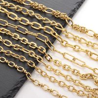 Collar de Cadena con Dijes Marca KUMO, Resistente al Agua, No se Deslustra, Acero Inoxidable 304, Chapado en Oro, Cadenas de Estilos Múltiples, Joyería DIY