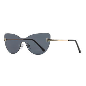 Nuevas Gafas de Sol de Mariposa sin Marco Metálico, Negras, UV400, Unisex, de Moda, con Lentes de PC Tipo 3, Gafas Transfronterizas - Product Image 1