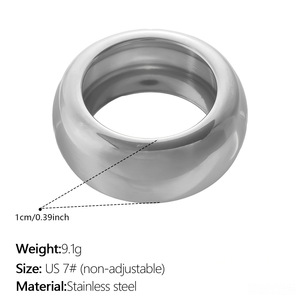 Anillo de Cóctel de Acero Inoxidable Chapado en Oro, Talla US 6, No Ajustable, Joyería Moderna Unisex para Uso Diario - Product Image 6