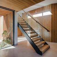 Escalier en acier moderne de style américain VIKO avec marches en bois