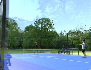 Cancha de Pádel con Estructura Galvanizada Resistente a la Oxidación, Pared Trasera de Vidrio de 12 mm, para Exteriores, Club, Comercio Global - Product Image 1