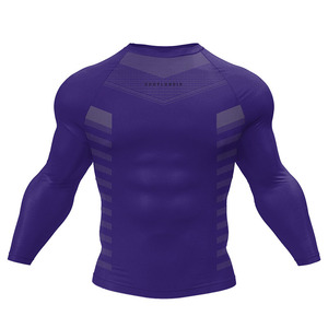 Camiseta Deportiva de Manga Larga para Hombre, Corte Ajustado, Transpirable, Elástica, para Yoga y Entrenamiento, Estilo Nuevo, Poliéster de Secado Rápido - Product Image 3