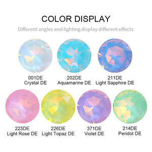 Xichuan Fábrica Personalizado K9 Gemstone Flower Point Voltar Strass Vidro Bling Opala Mocha Diamante Cristal Prego Encantos DIY Jóias - Product Image 2