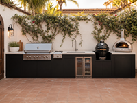Set Dapur BBQ Outdoor dengan Grill, Kulkas, dan Wastafel Terintegrasi Anti Karat dari Baja Tahan Karat 304 Gaya Shaker